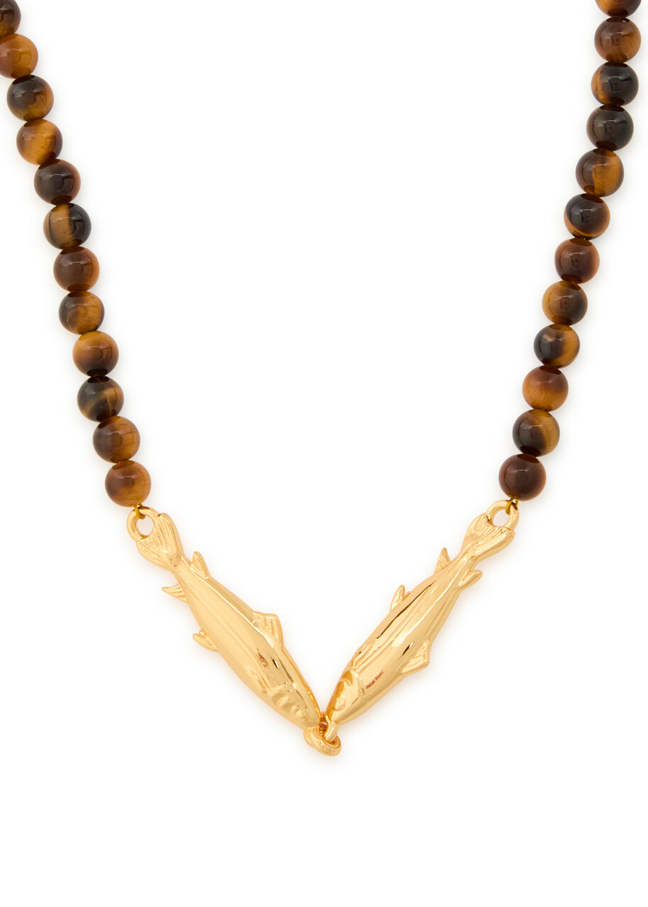 Timeless Pearly Beaded 24kt Gold-plated Necklace - Brown - One Size