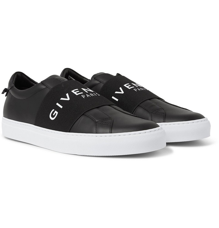 Photo: Givenchy - Urban Street Logo-Print Leather Slip-On Sneakers - Black