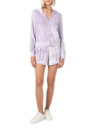 MC2 Saint Barth Woman Lilac Chenille Zipped Hoodie Jasmine