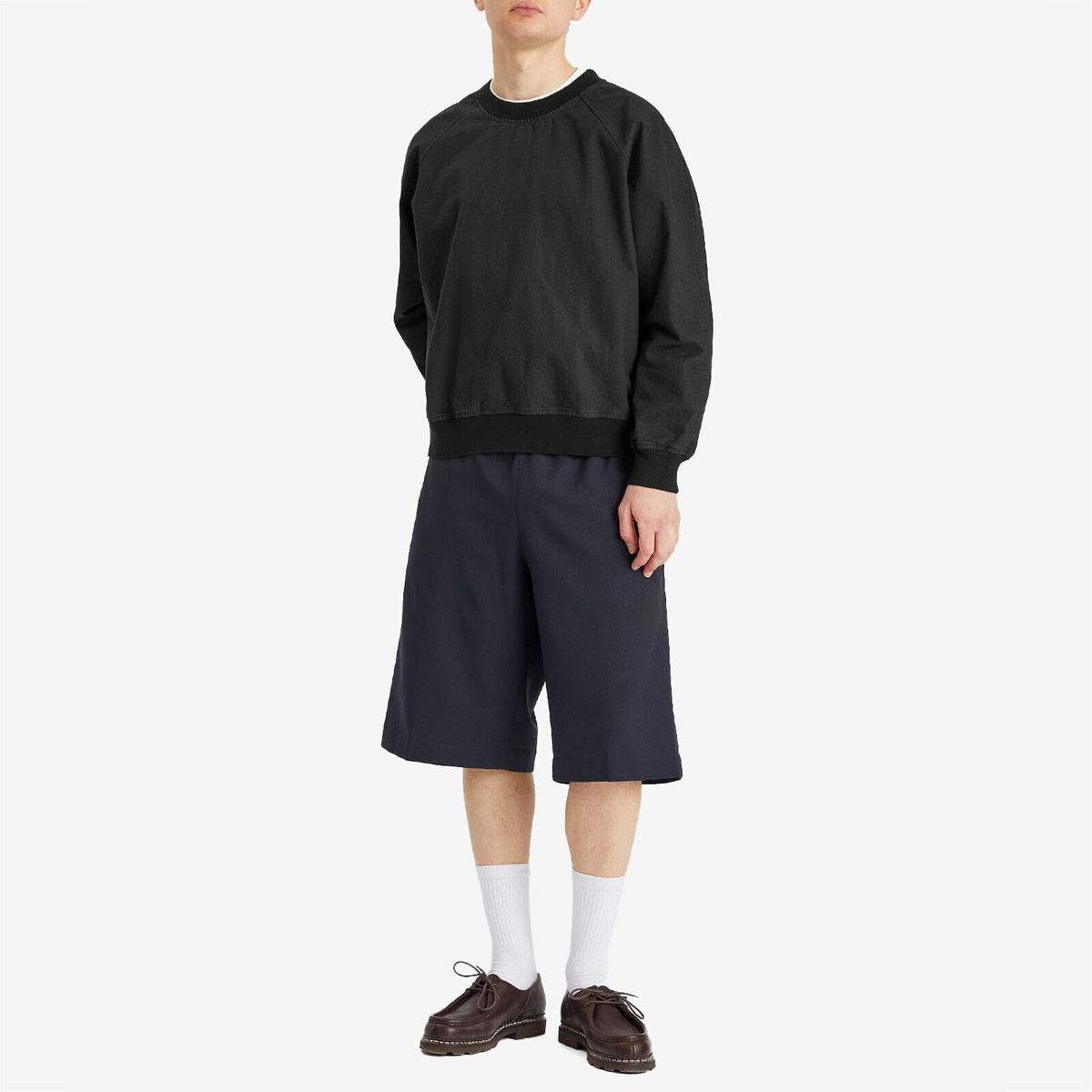 MHL by Margaret Howell Men's Woven Crew Sweatshirt in Indigo