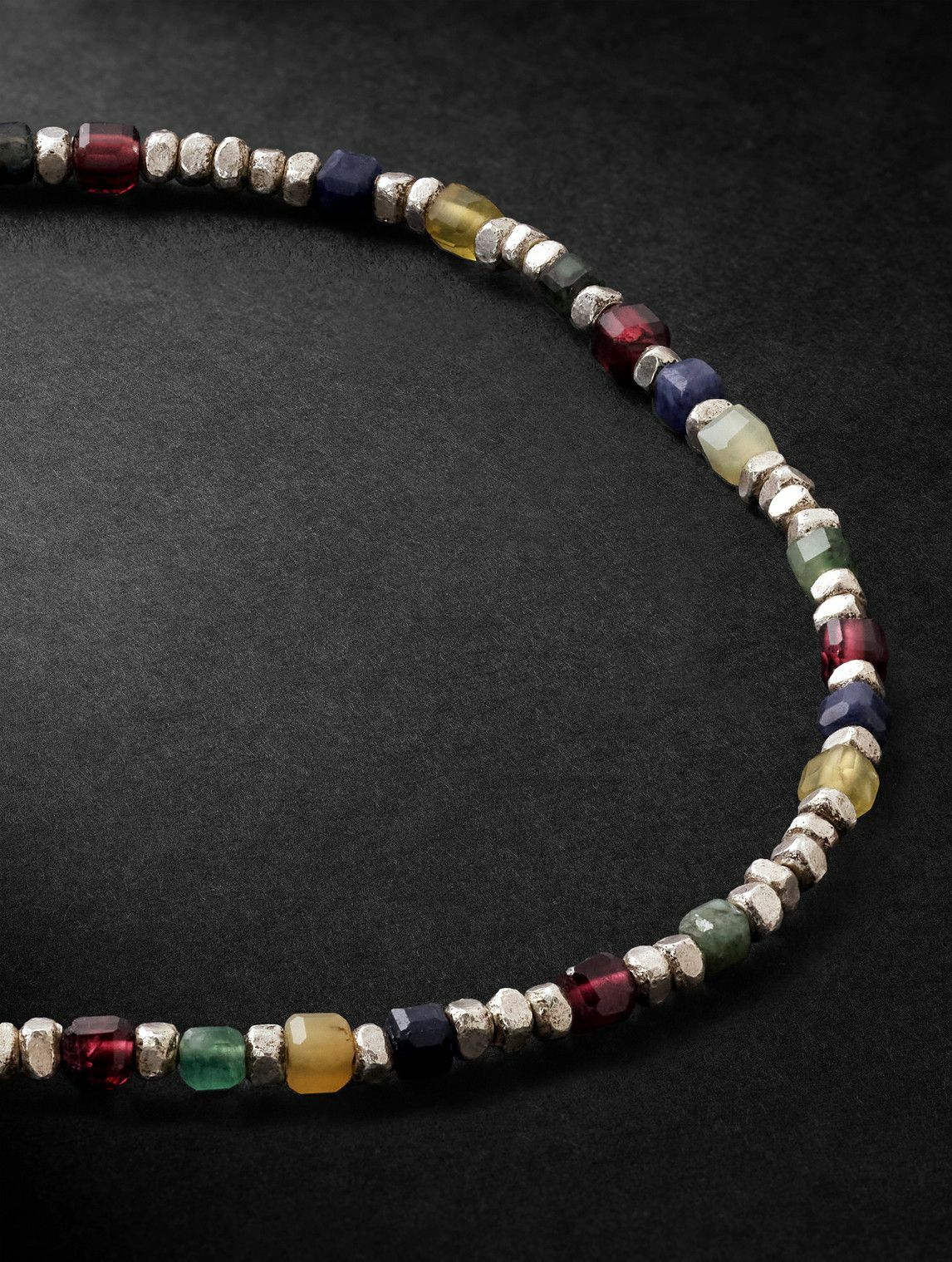 M. Cohen - Percep Sterling Silver Agate Beaded Bracelet - Silver