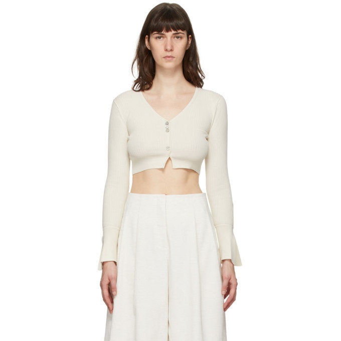 Photo: System Off-White Cropped Cardigan