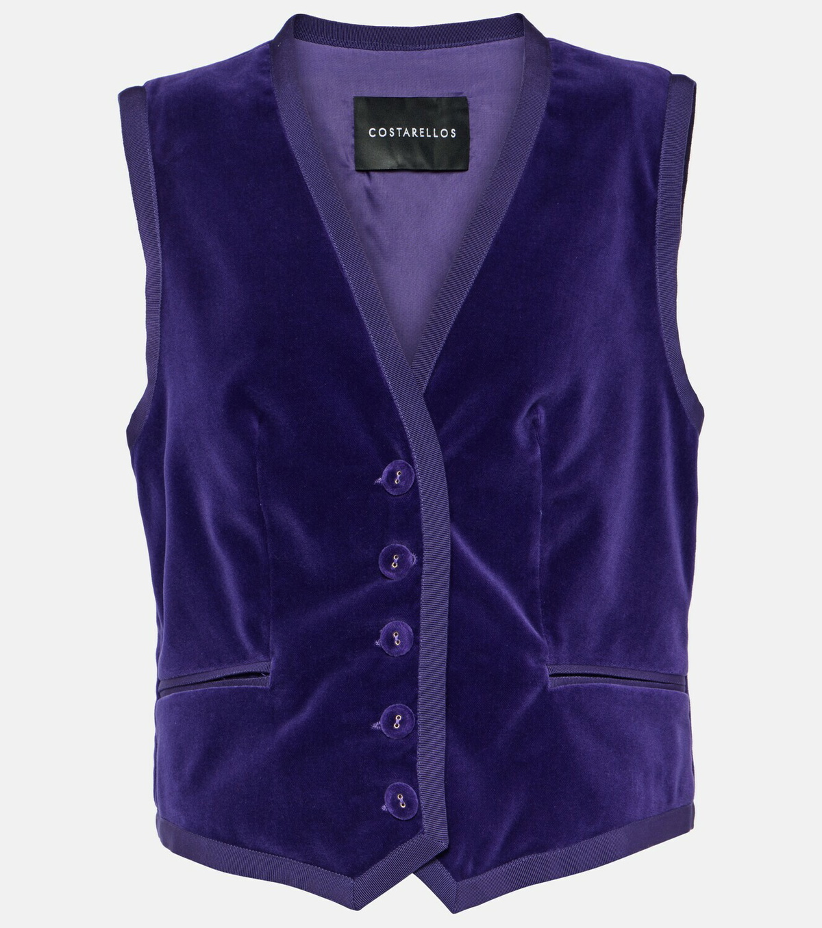 Costarellos Jetta cotton velvet vest