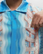 Casablanca Cuban Collar Short Sleeve Shirt Blue - Mens - Longsleeves