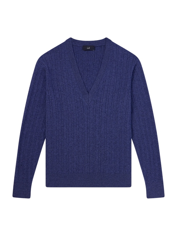 Photo: Dunhill - Ribbed Cashmere Sweater - Blue