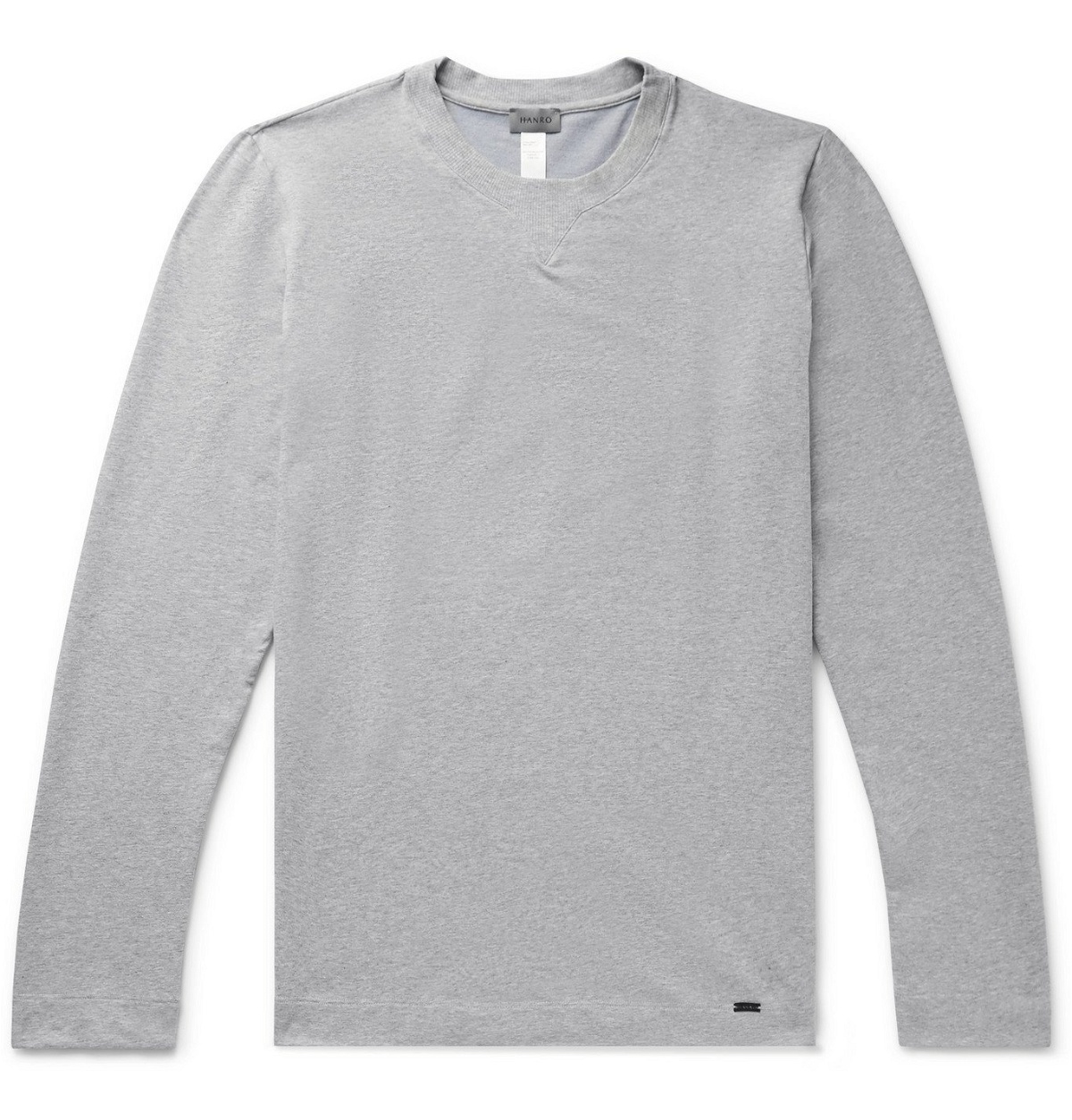 Photo: Hanro - Leisure Mélange Loopback Stretch Cotton-Jersey Sweatshirt - Gray