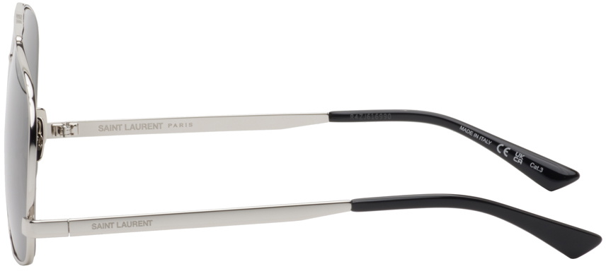 Saint Laurent Silver SL 653 Leon Sunglasses Saint Laurent