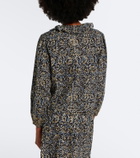 Ulla Johnson Siena printed ruffled cotton-blend top