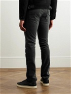 TOM FORD - Slim Straight-Leg Cotton-Blend Corduroy Trousers - Gray