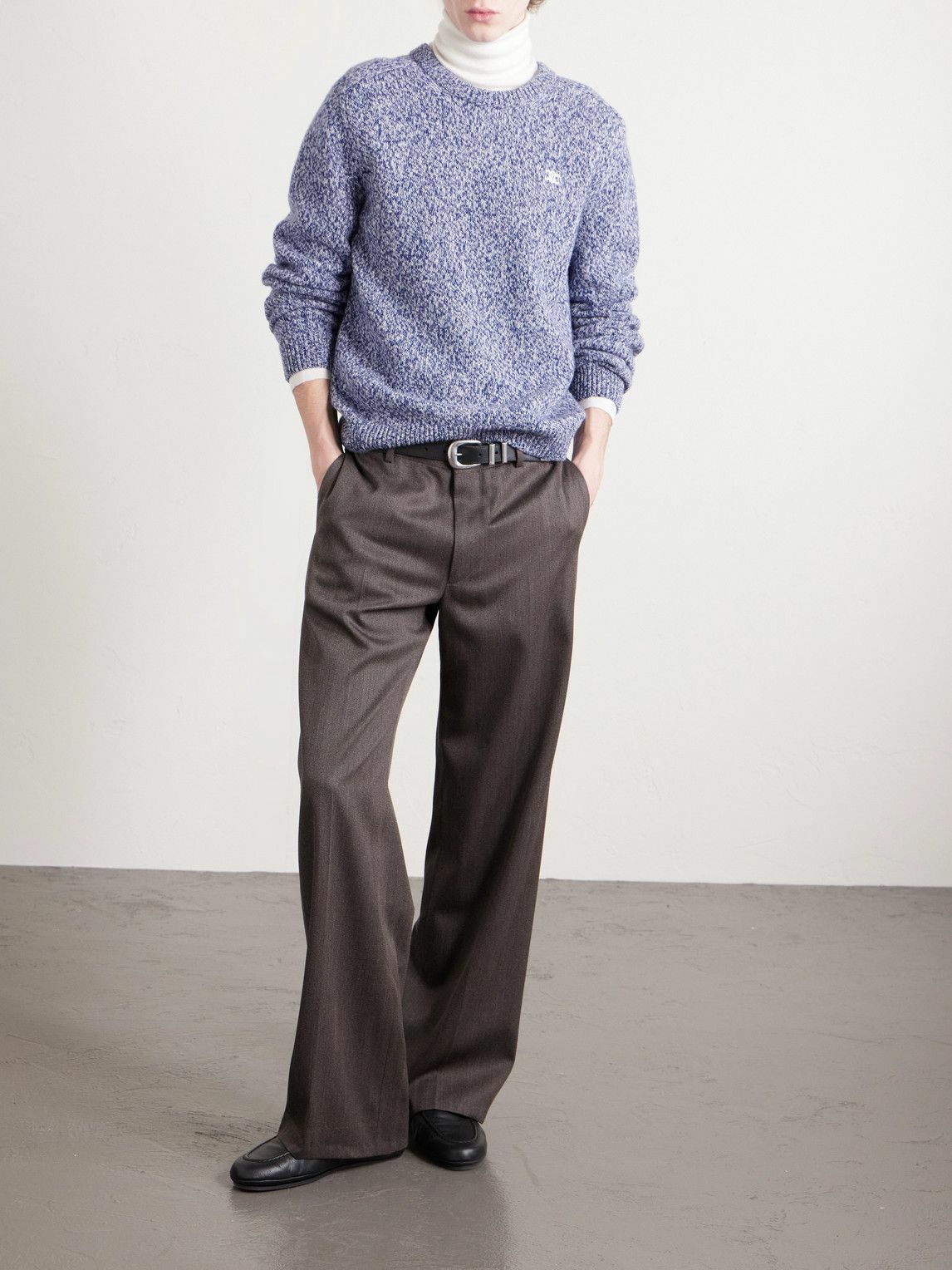 CELINE - Wool and Cashmere-Blend Sweater - Blue