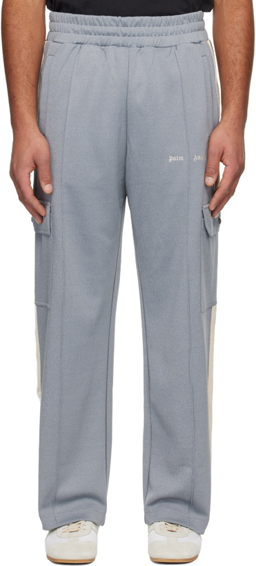 Photo: Palm Angels Gray Classic Logo Cargo Track Pants