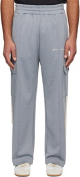 Palm Angels Gray Classic Logo Cargo Track Pants