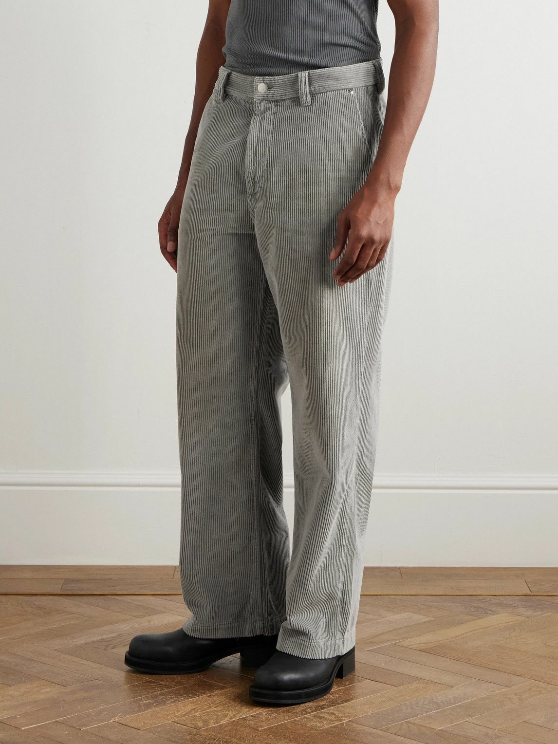 mfpen - Straight-Leg Cotton-Corduroy Trousers - Gray