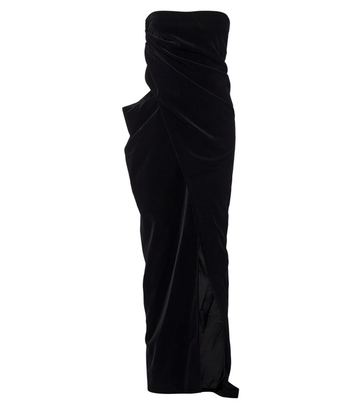 Photo: Khaite Marou cutout cotton velvet bustier gown