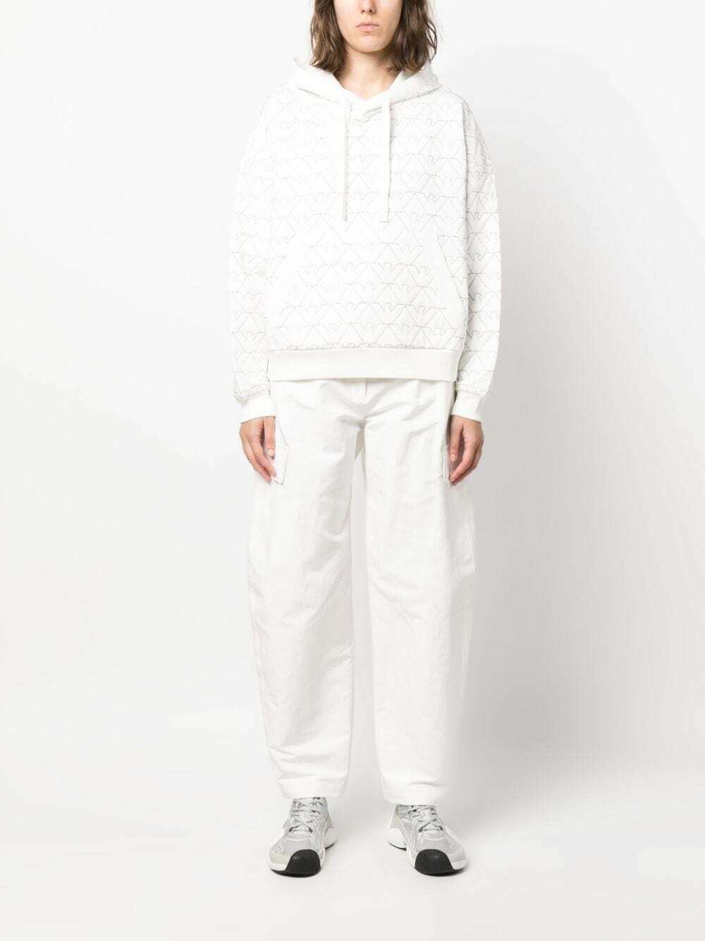 EMPORIO ARMANI - Cotton Blend Quilted Hoodie