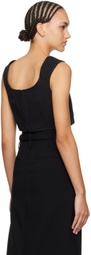 Recto Black Curved Neck Tank Top