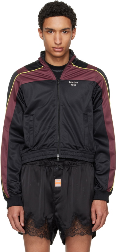 Photo: Martine Rose Black & Burgundy Shrunken Track Jacket