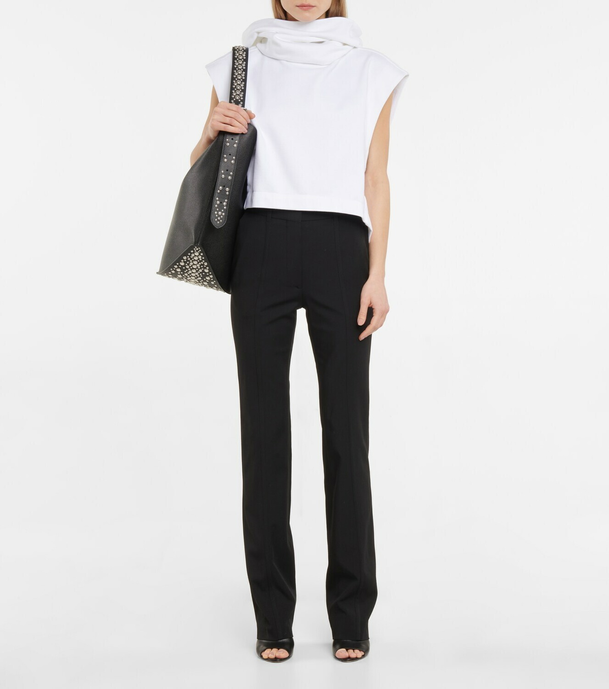 Alaïa Hooded cotton cropped sweatshirt