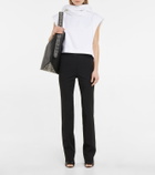 Alaïa Hooded cotton cropped sweatshirt