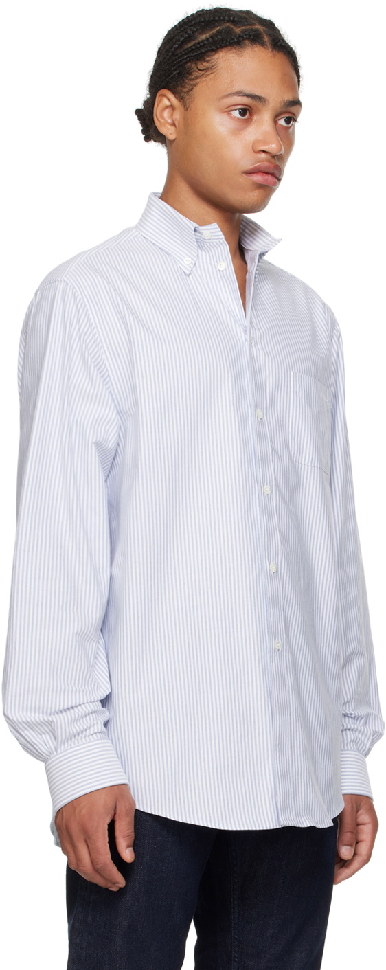 Bally Blue & White Striped Shirt