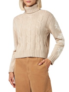MC2 Saint Barth Woman Turtleneck Braided Sweater With Snowflake Rhinestones