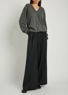 Maison Margiela V-neck Wool Jumper Dark Grey