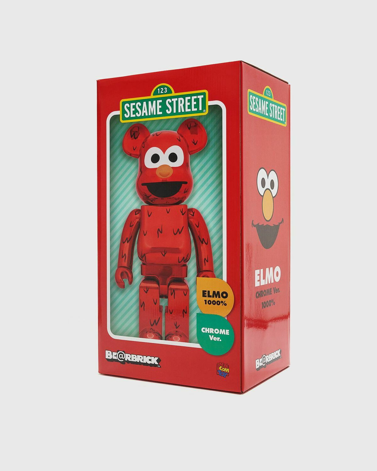エルモELOM bearbrick1000% MEDICOM BEARBRICK 1000% SESAME STREET ELMO CHROME Red Mens