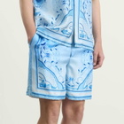 Casablanca Men's Egyptian Rug Silk Shorts in Blue