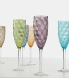 Polspotten Blocks set of 6 campagne flute glasses