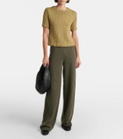 CO Ribbed-knit cotton-blend top