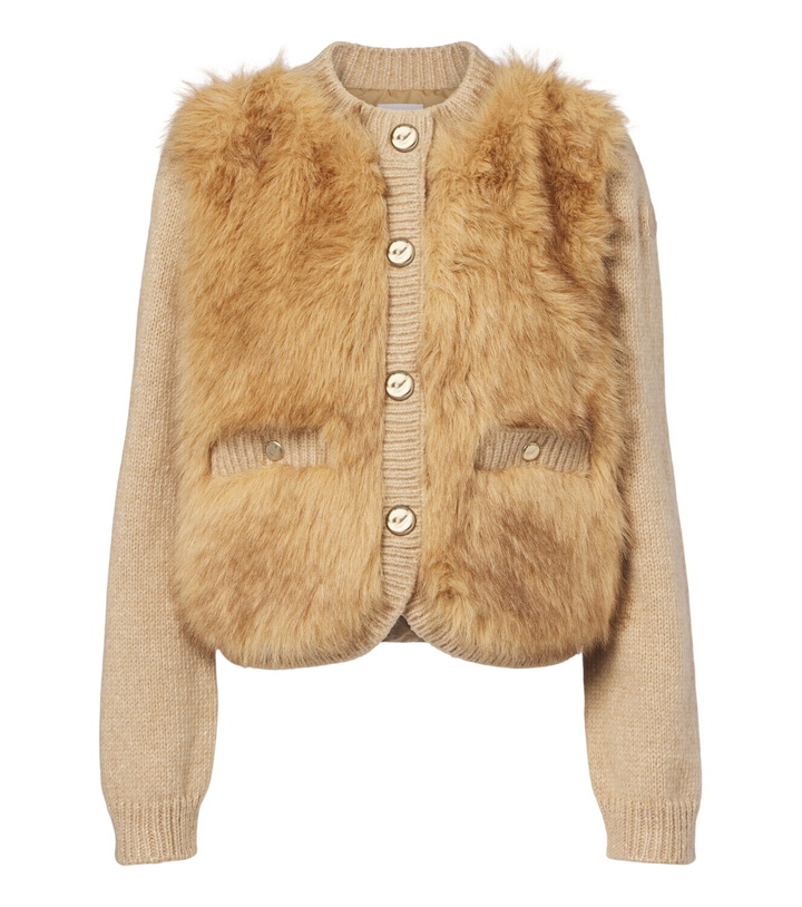 Photo: Moncler Alpaca and wool-blend down-paneled cardigan