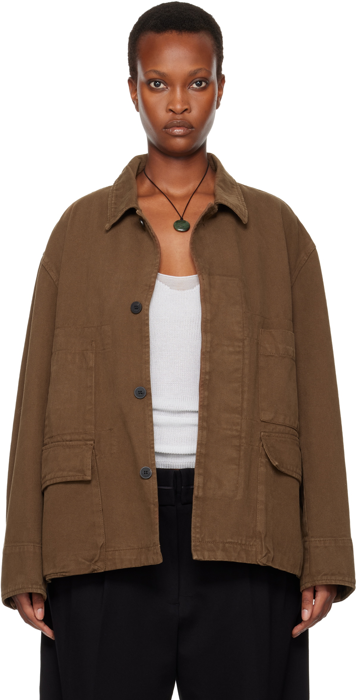 LE17SEPTEMBRE Brown Field Denim Jacket