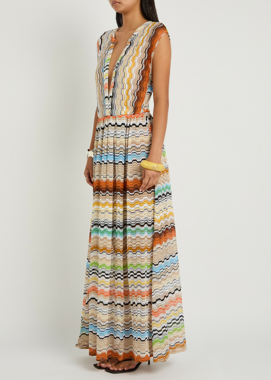 Missoni Zigzag Fine-knit Maxi Cover-up Dress Multicoloured
