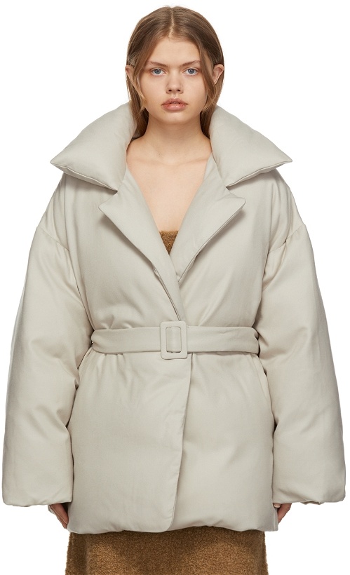 Photo: System Grey Down Belted Puffer Coat