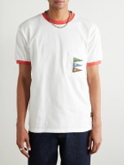 KAPITAL - Pennant Ringer Logo-Appliquéd Cotton-Jersey T-Shirt - White