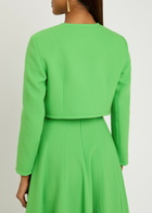Emilia Wickstead Lizette Wool-crepe Cropped Jacket Green