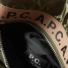 A.P.C. Men's Repeat Logo Neck Pouch in Khaki