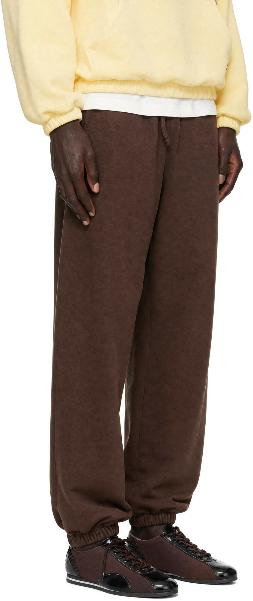 Palm Angels Brown Brushed Palm Tree Sweatpants
