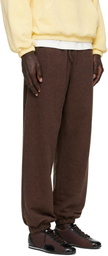 Palm Angels Brown Brushed Palm Tree Sweatpants