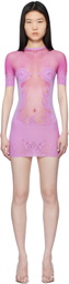 Poster Girl Purple Pin Up Fishnet Bodycon Minidress