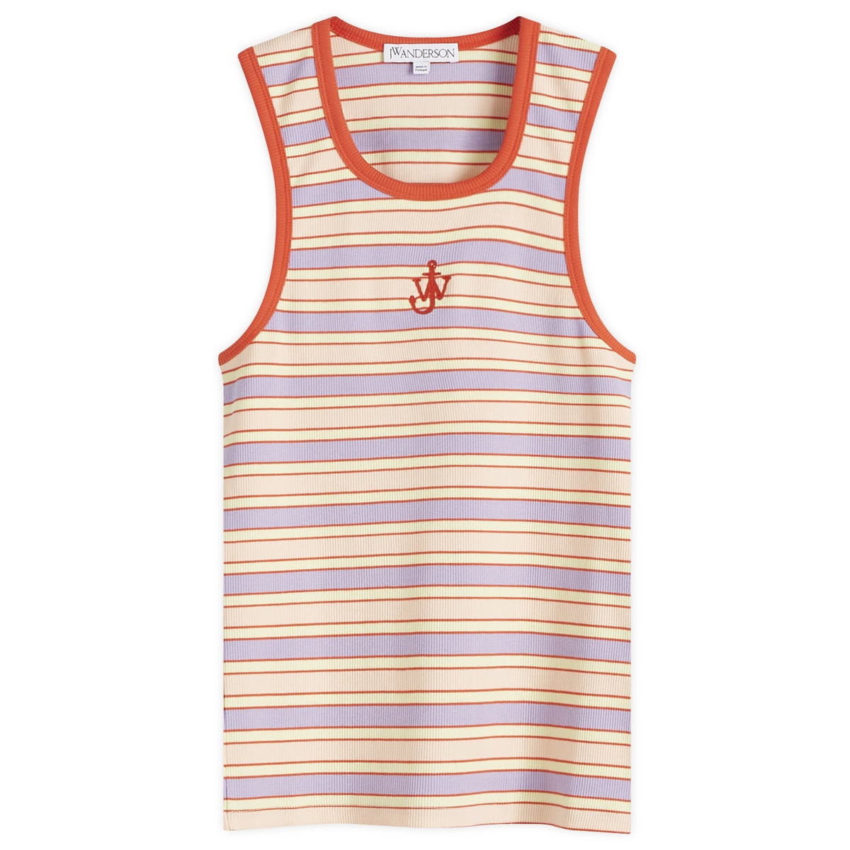 JW Anderson Women's Striped Contrast Trim Vest in Pink/Multi