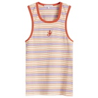 JW Anderson Women's Striped Contrast Trim Vest in Pink/Multi