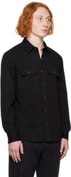 ZEGNA Black Patch Pocket Denim Shirt