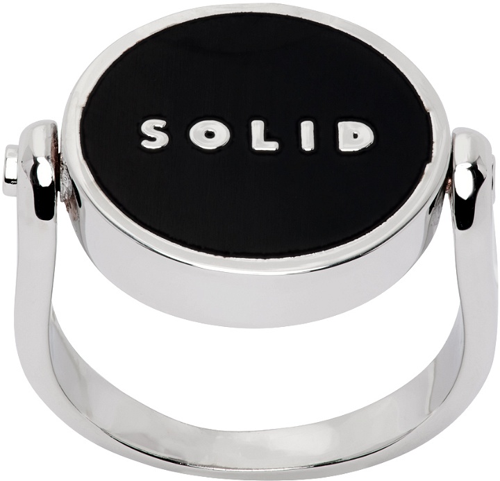 Photo: Solid Homme Silver & Black Solid Round Ring