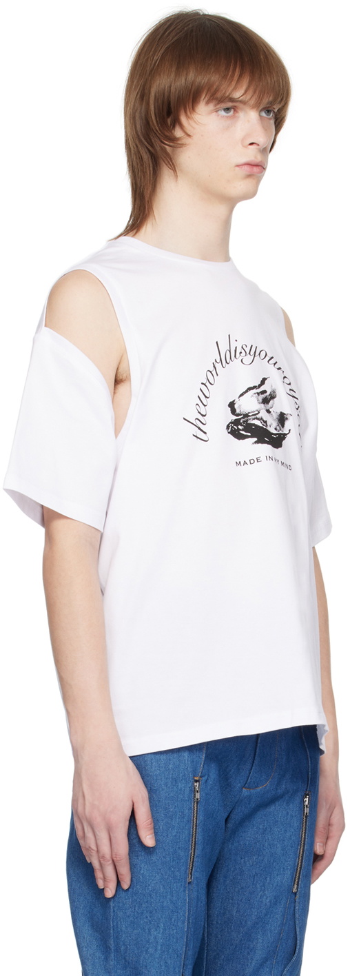 The World Is Your Oyster White Cutout T-Shirt