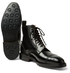 George Cleverley - Toby Polished-Leather Brogue Boots - Black