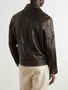 Mr P. - Distressed Leather Jacket - Brown