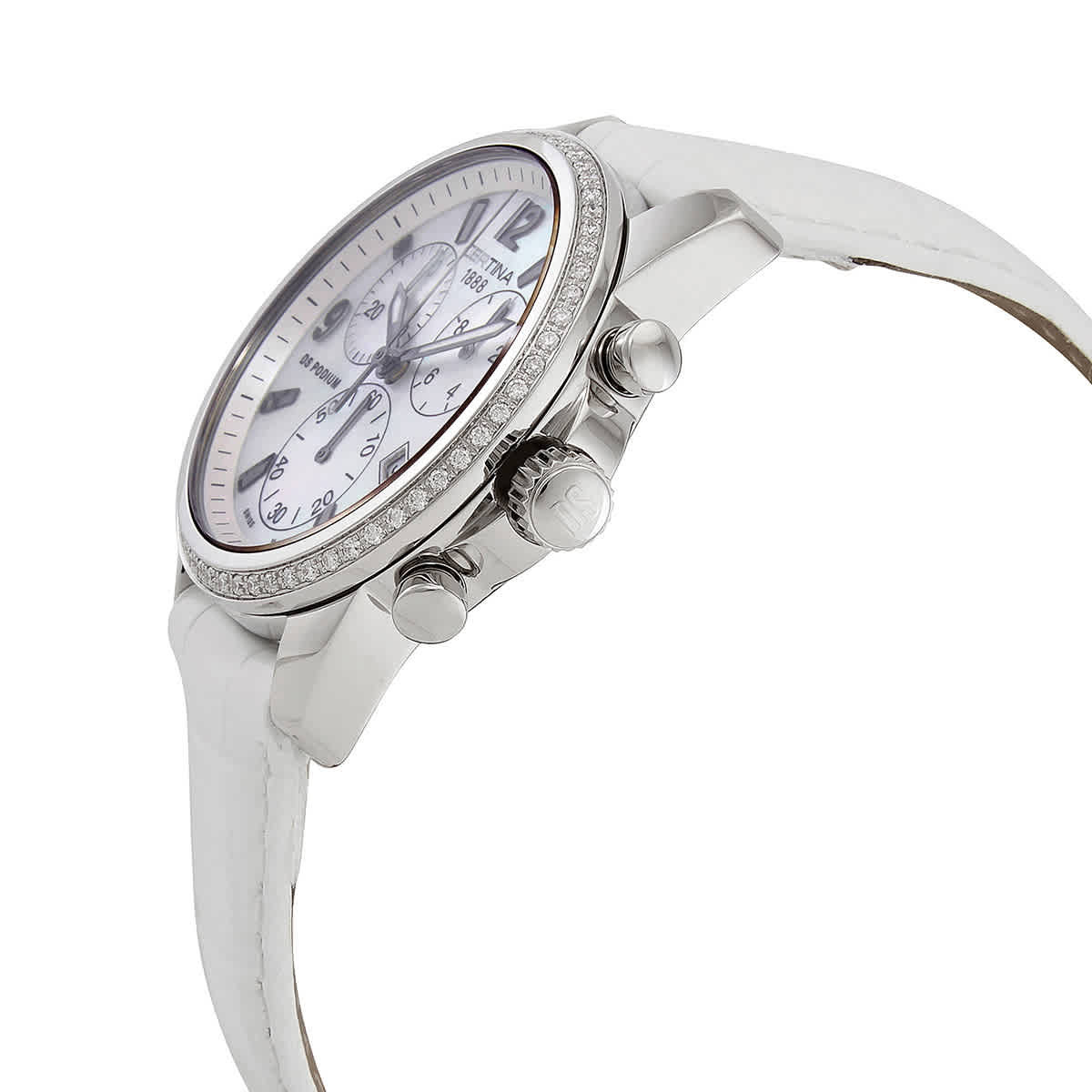 Certina DS Podium Chronograph Quartz Mother of Pearl Dial Diamond Ladies Watch C0012171611710