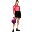 Paula Canovas Del Vas Black Padded Flower Mini Skirt