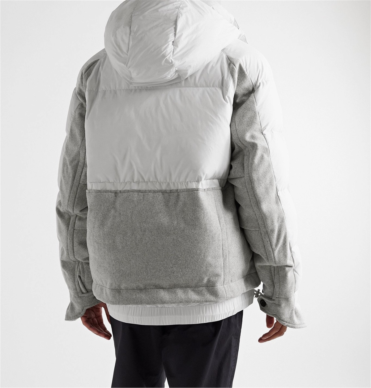 Nike - Sacai NRG Logo-Print Quilted Nylon and Mélange Wool-Blend Down  Hooded Parka - White